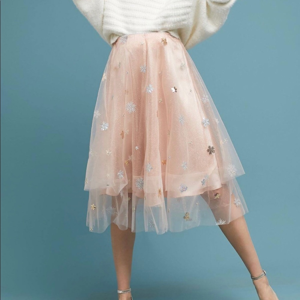Eva Franco TULLE SNOWFLAKE SKIRT - BLUSH